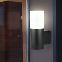 Wand Leuchte Alu AußEn Garten Beleuchtung GrundstüCk Park Lampe Schwarz Strahler