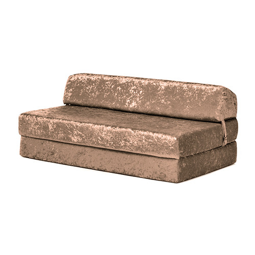 Chocolate Etoile Crushed Velvet Double Chair Bed Sofa Zbed Foam Fold