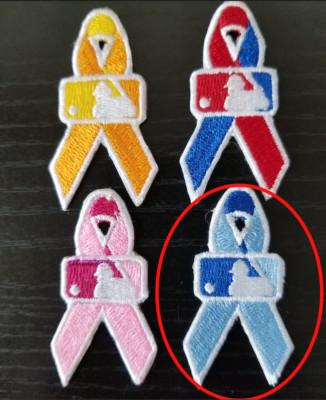 Blue Father's Day Ribbon Patch MLB Logo Baseball jersey patch