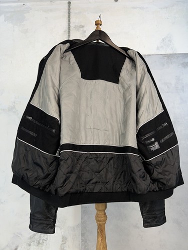 Vintage Renault Trucks Leather Wool Bomber Jacket Size L - Picture 5 of 6