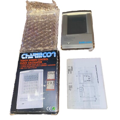 Neu Vintage Technology Barclays Palm Screen Touchscreen Touch Control Uhr Taschenrechner verpackt
