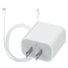 Used iPhone 12 13 20W USB-C Fast Charger Wall Adapter Lightning to Type C Cable