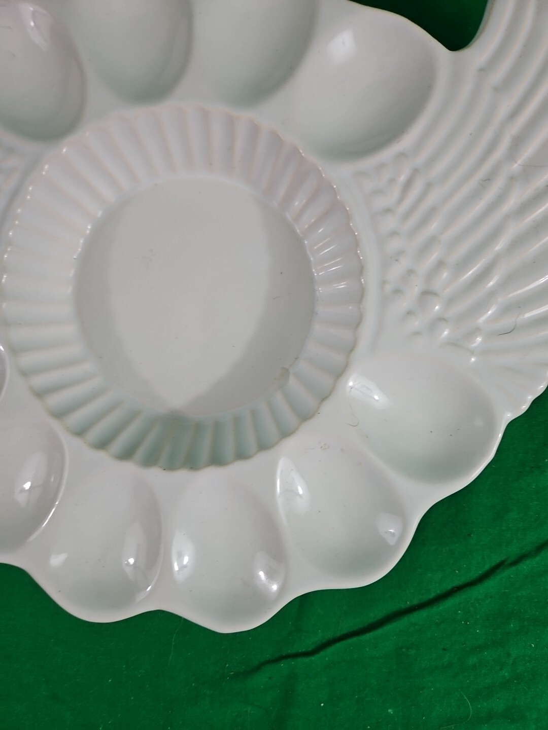 Vintage Teleflora Deviled Egg Platter Dish Plate Chicken Hen Shaped Portugal