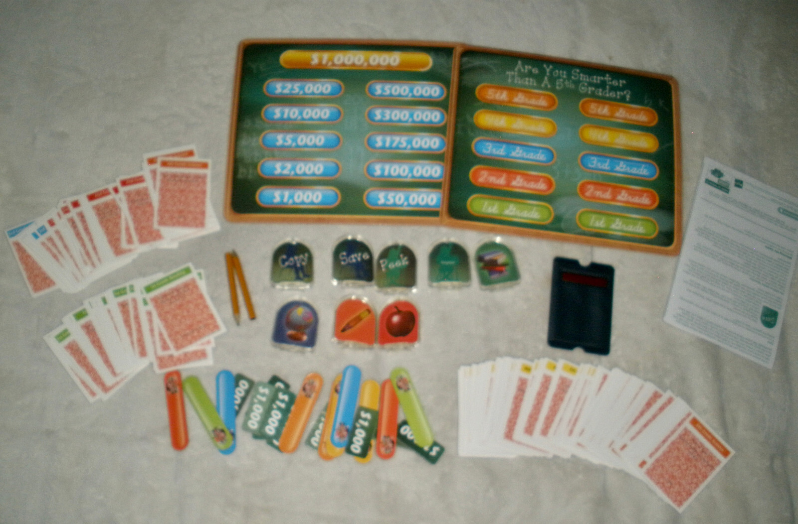 Parker Brothers 2007 Are You Smarter Than A 5th Grader Game Replacement Parts