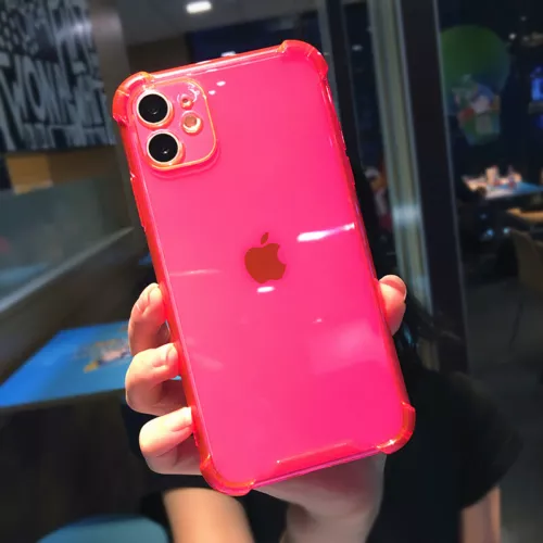 Clear Neon Fluorescent Soft Case Cover For iPhone 15 14 13 Pro Max 11 XR 8 Plus - Picture 9 of 13
