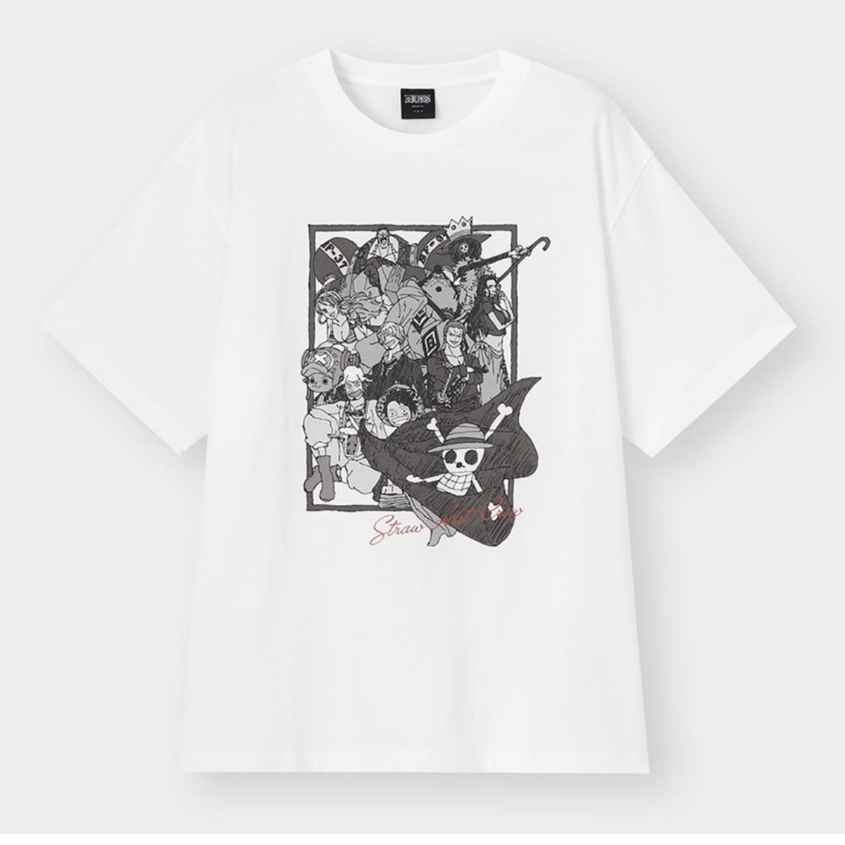 GU x ONE PIECE Graphic T-shirt Short Sleeve white&gray 2set Size L