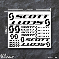 Scott Sticker Schwarz | Aufklebersatz Set Fahrrad Race eBike MTB BMX Gabel