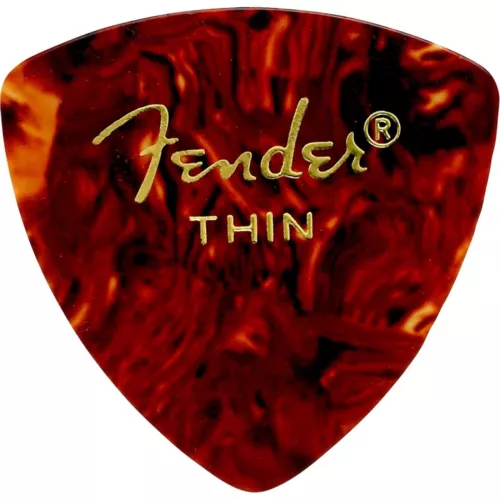 Fender 346 Shape Classic Celluloid Guitar Picks, Thin, Tortoise Shell, 72-Pack