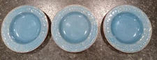 Pier 1 Pier One "Tunisia" Blue Pattern Stoneware Set of 3 8.5" Soup/Pasta Bowls