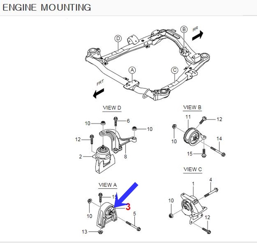 Genuine Front Insulator-Engine Mounting for KORANDO +D20F, 6A/T