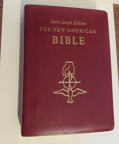St Joseph NEW AMERICAN BIBLE Red Bonded Leather / Large Type / Ilustrated - Picture 2 of 8