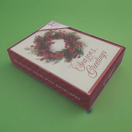 Christmas Cards Foil Glitter Seasons Greetings 24 Holiday Cards With Envelopes - Picture 5 of 7