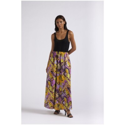 Cafe Noir LANGES KLEID MIT TOP GEHÄKELT BEDRUCKTER ROCK - C7JA0183