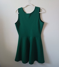 Asos Womens A Line Mini Dress Size 12 Green Sleeveless Stretch Scoop Neck