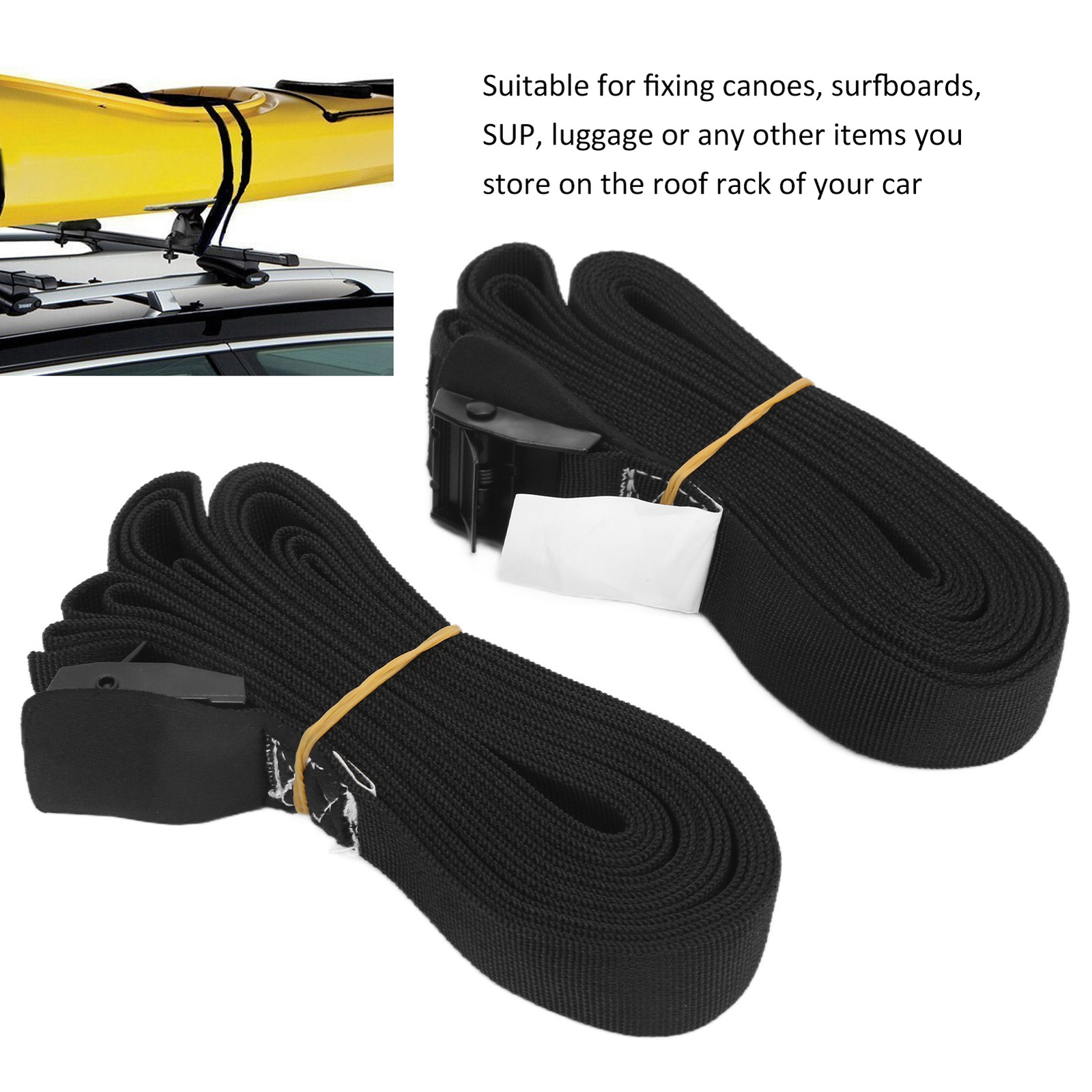 2 Pcs Surf Roof Kayak Strap Surfboard Canoe Tie Down Straps For SUP