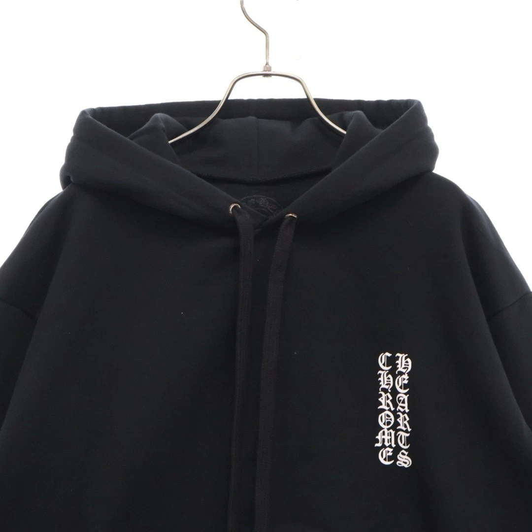 Felpa con cappuccio pullover CHROME HEARTS SWTSHRT PLVR stampa logo braccio nero usata 6db4ad8c243