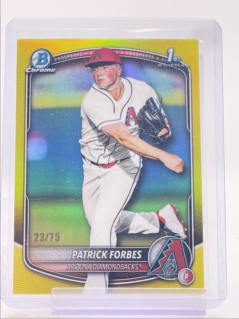 PATRICK FORBES 2025 BOWMAN CHROME DRAFT 1ST YELLOW REFRACTOR /75 Q0198