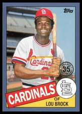 2020 Topps Update #85TB-43 Lou Brock 1985 35th Anniversary Blue