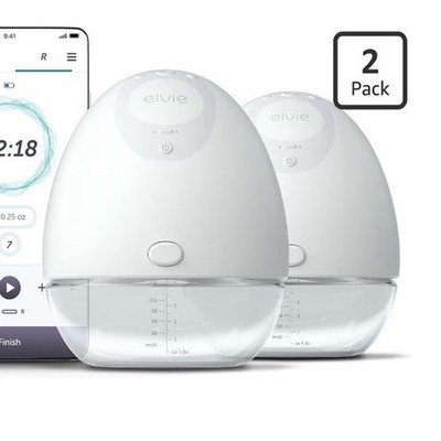 Elvie Pump Silent Wearable Double Electric Breast Pump 2-Pack White EP01
