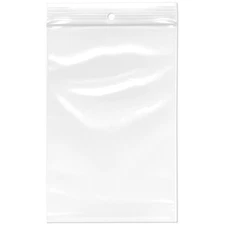 Plymor 4" x 6", 4 Mil with Hang-Hole Heavy Duty Zipper Reclosable Plastic Bags