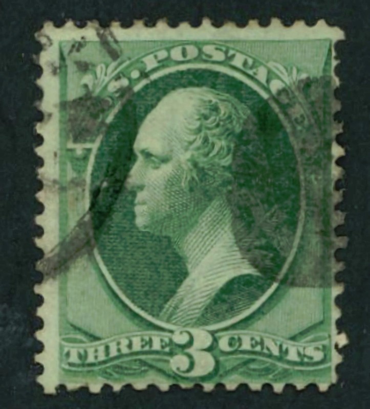 U S stamp Scott # 147 Three Cent Washinton Hard White paper, No secret mark