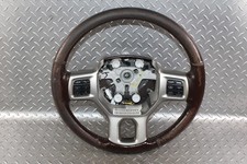 13-18 Ram Worn Laramie Woodgrain Brown Leather Steering Wheel Heated Oem Wty