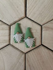 ADORABLE GNOME in Garden Color of Green Earrings