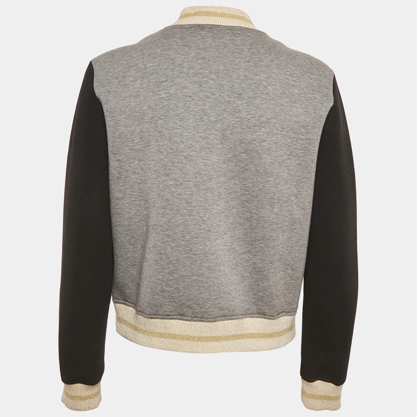 RED Valentino Grey Bird Embroidered Neoprene Jacket L thumbnail 2