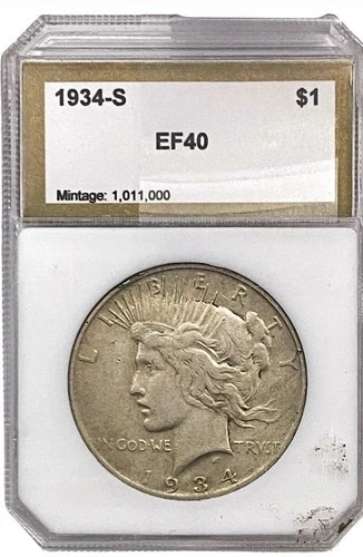 1934 S Peace Dollar PCI XF