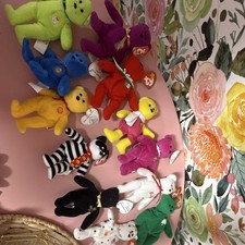 Ty Beanie Babies Plush Beanbag Toy Lot Set of 12 bears 1997