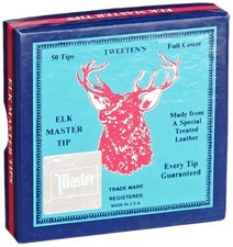 Tweeten Elk Master 13 mm Soft Leather Billiard/Pool Cue Tips Box of 50