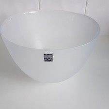 Pukeberg Akvavit Swedish glass bowl 22cm Eva Englund Nordic Scandinavian frosted