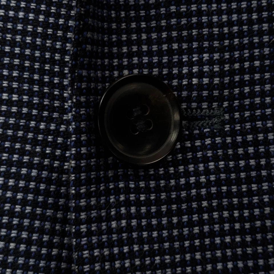 Hugo Boss Sport Coat Men's 44L Slim Wool Silk Cotton Blue Two Button Double Vent - Image 3 of 4