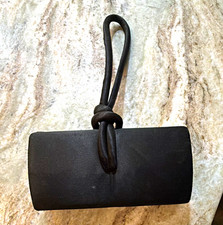 Vintage La Regale Womens Black Solid Rectangle Clutch Wristlet Knot Accent Vintage La Regale Womens Black Solid Rectangle Clutch Wristlet Knot Accent