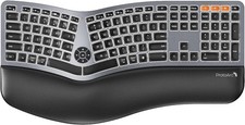 Backlit Bluetooth Ergonomic Keyboard, ProtoArc EK01 Plus Full Size Grey