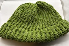 Winter Cap Green Chunky Knit Homemade Beanie Cap Handmade