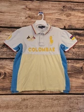 Ralph lauren Colombae 9 polo shirt yellow blue white Collar Costom Fit Sz XL