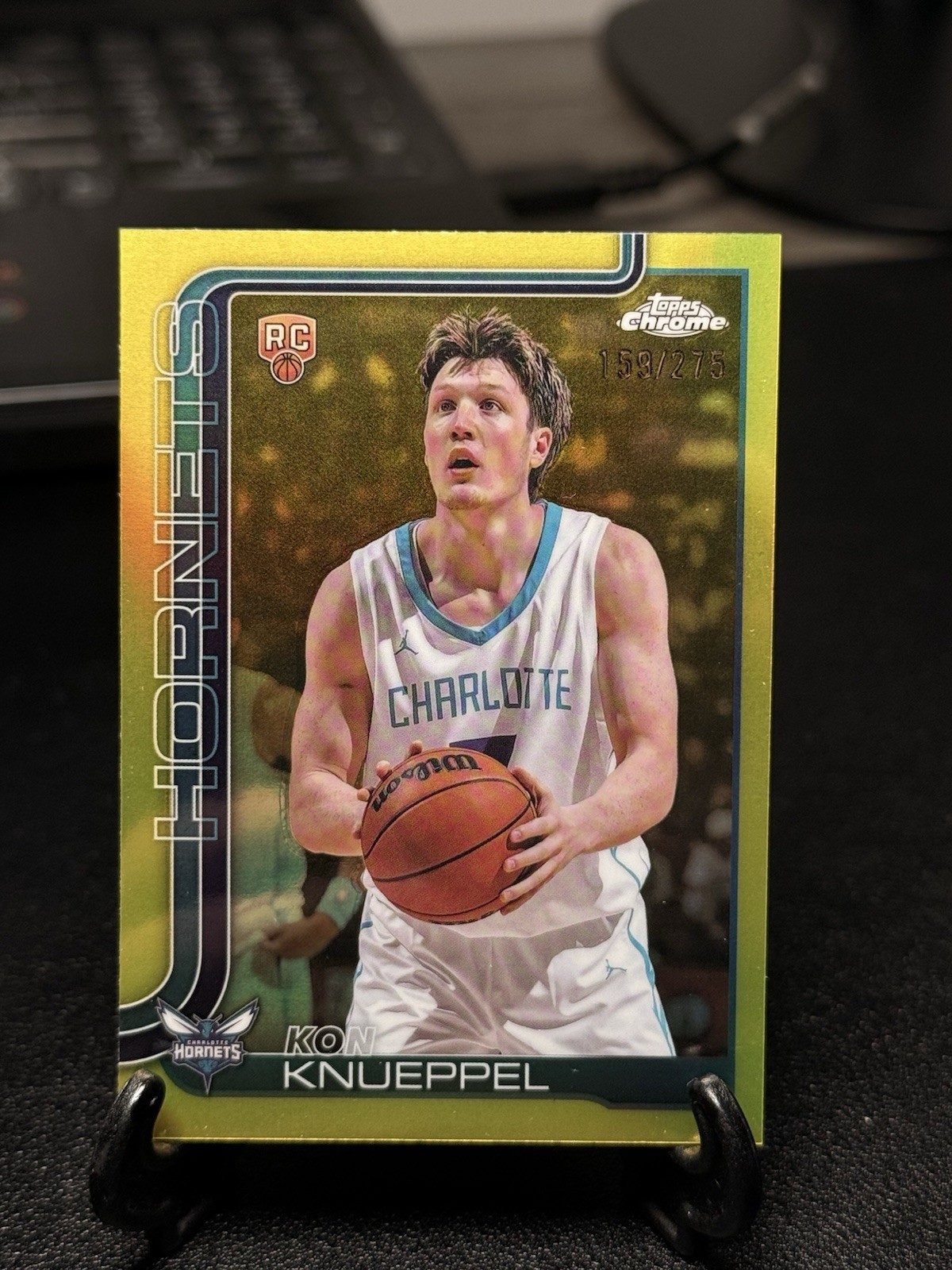 Kon Knueppel Rookie Yellow Refractor #254 2025-26 Topps Chrome RC /275