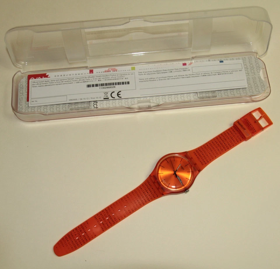 Reloj Swatch Pumpkin Rebel - Naranja SUOO700I - Día-Fecha 30 años Kit Club en Caja Foto 2 de 4