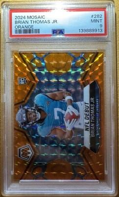 Panini 2024 Mosaic Brian Thomas Jr. NFL Debut Orange Prizm /199 #282 PSA 9 RC