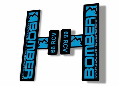 Marzocchi Bomber 66 RCV 2009 Fork Suspension Sticker Decal Kit Adhesive Blue