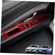 Door Lock Glass Control Button Panel Cover Window Lift Switch Panel Trim red