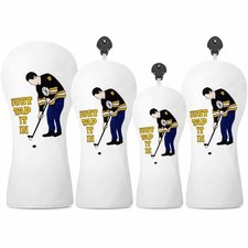 White just tap it in golf club cover No.1 wooden track UT club protection cover
