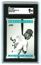 KEN GRIFFEY JR.~1991 SCORE DREAM TEAM SGC-9 MINT GRADED MLB CARD #892 (NEW CASE)