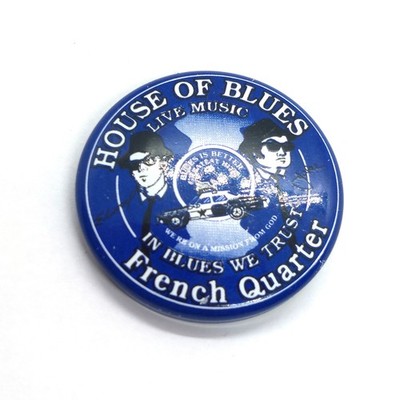 House of Blues French Quarter New Orleans Live Music Round Printed Button Pin