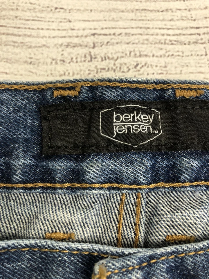 Pantalones de mezclilla Berkley Jensen para hombre 44x30 azul 5 bolsillos cremallera mosca pierna recta clásicos Foto 4 de 4