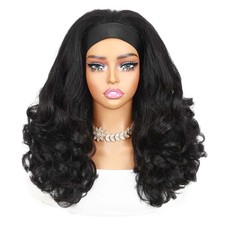 Synthetic Curly Headband Wigs For Black Women Kinky Black Headband Natural UK