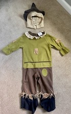 Wizard Of Oz Scarecrow Costume Rubies Toddler 2T/4T size 12 on tag Romper, Hat