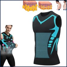 Men Compression Shirt Version Ionic Shaping Sleeveless Vest Sport Tank Top S-2XL