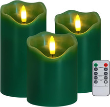 Flameless Candles Lights, Set of 3 Flickering LED Candles with Remote  Timer, D